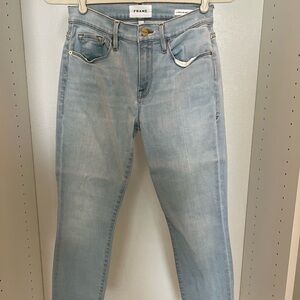 Frame Le Skinny De Jeanne Crop Jeans Women 27 Light Blue Denim